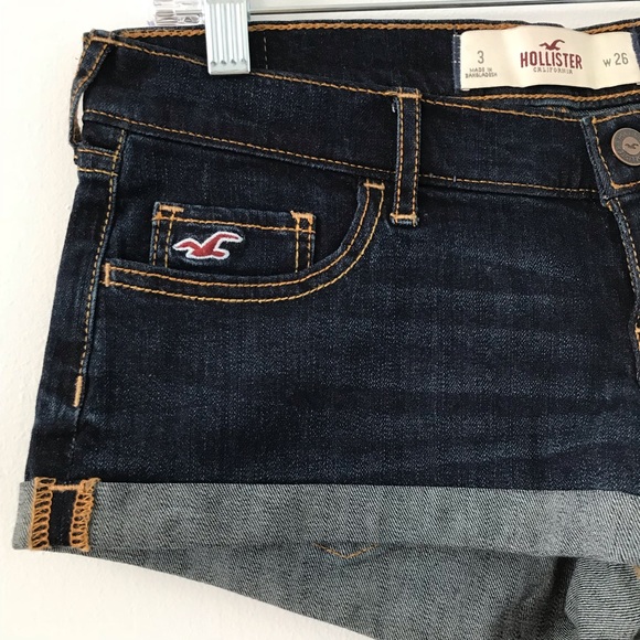 Hollister low rise dark wash jean shorts - Picture 6 of 8